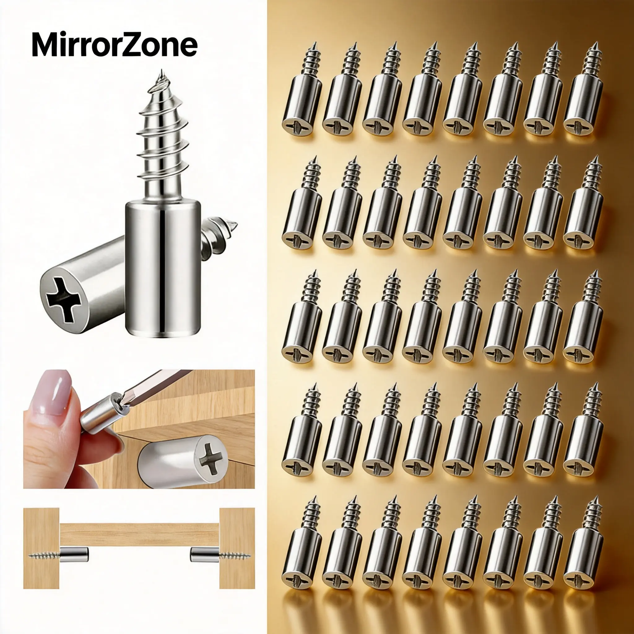 40PCS Durable Furniture Connector Screws Kit - Double-Ended Dowel Screws with Compact and Concealed Design for Chair Reinforcement, Repair/Assembly, DIY Woodworking Tasks