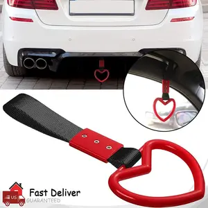 JDM Style Tsurikawa Ring Car Warning Subway Train Bus Handle Strap Heart Red