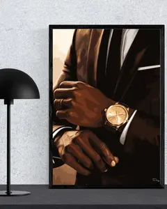 Black Man Fantasy Art Print, Modern Aesthetic Glossy Photo Wall Decoration, Multi-Size Collectible Gift, 8x12 inch (20cm x 30cm), Frame Not Included