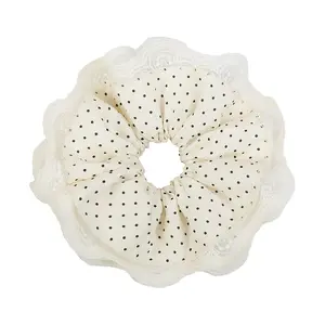 Scrunchies Oversized Polka Dot Lace Scrunchies for Women - Elegant, Face Slimming Hair Tie for Girls Hair Accessory Fashion Hair Accessories