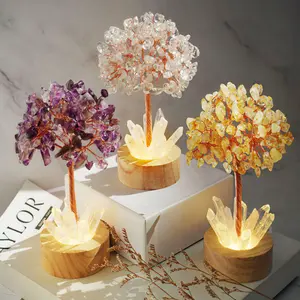 1-Pack Natural Crystal Night Light | Money Tree | Cute Crystal Copper Wire Branch Money Tree | Office Ornament | Bedside Ornament, suitable for decorating holidays such as Easter, Ramadan, Mother’s Day, and Independence Day. A home essential.