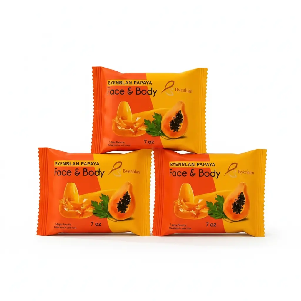 Papaya Face & Body Soap Bar | Pack of 3 | Handmade Cleansing Bar Soap | 7 oz Each
