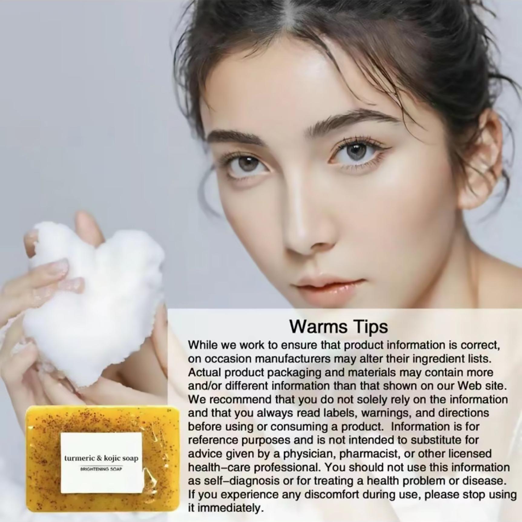 Lemon Turmeric Curcumin Acid Soap | Natural Organic Facial Soap, removes oil, moisturizes the skin, deeply cleanses the body and facial skin (including foaming net)