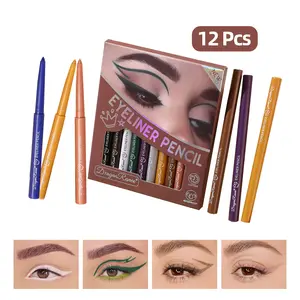 Multicolor Waterproof Eyeliner Set – 12 Rainbow Shades, High-Color Rendering, All-Day Hold for Stunning Eye Art & Trendsetting Liner Designs