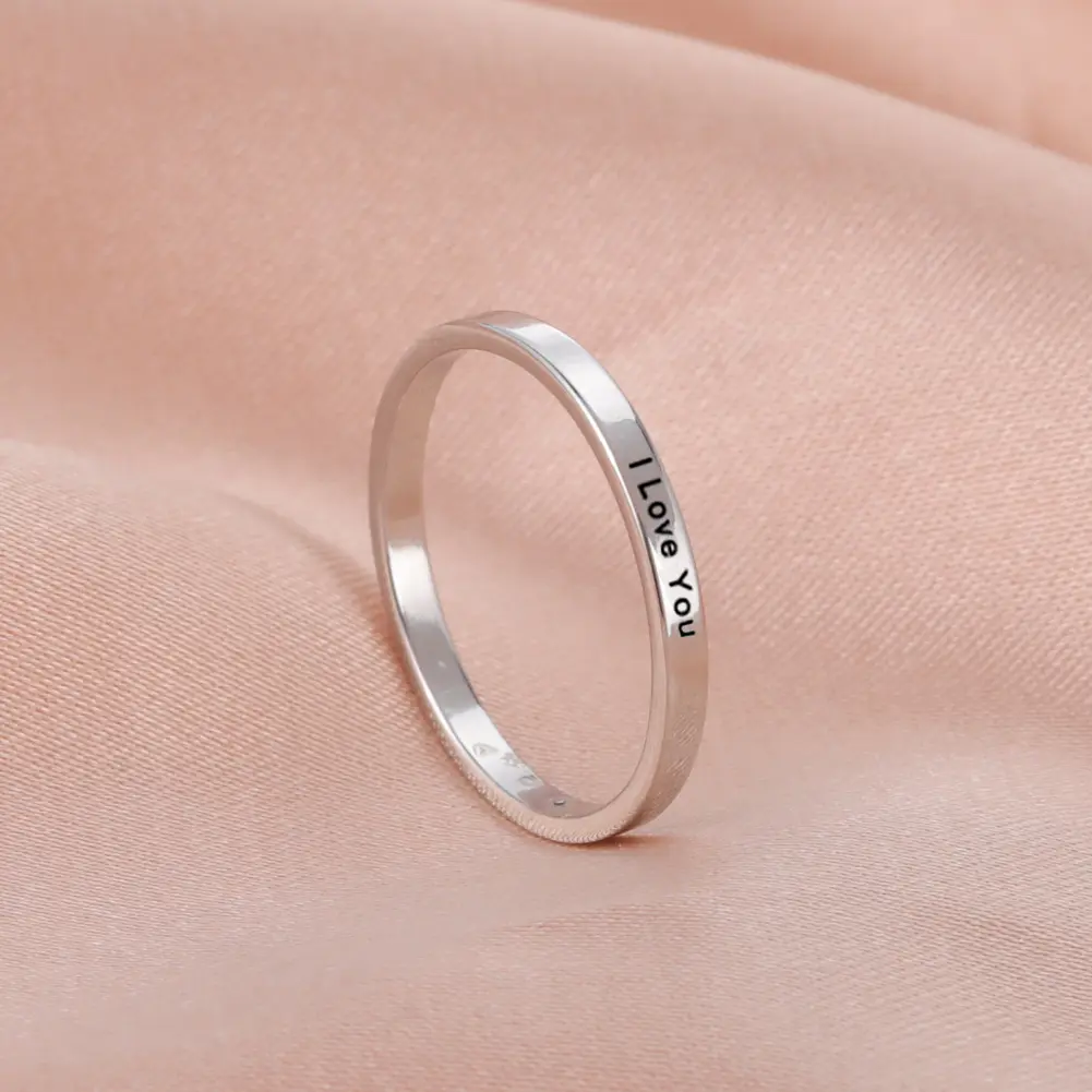 Cazador Engraved Name Custom Ring Stainless Steel Couple Rings Fashion Personalized Jewelry Anniversary New Year Valentine Gifts