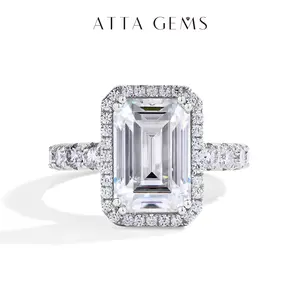 12*8mm D VVS1 Color Synthetic Moissanite Ring for Women Engagement Wedding Party Fine Jewelry Gift R176