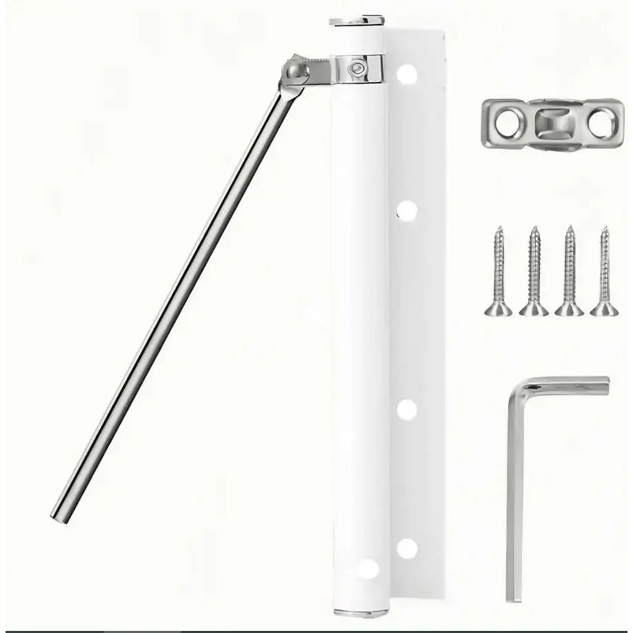 304 Stainless Steel Surface-Mounted Invisible Automatic Door Closer, Metal Hardware with Adjustable Spring, Customizable Closing Speed, Rust-Proof, Durable, Ease of Use for Commercial Applications