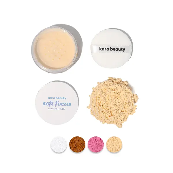 Kara Beauty Soft Focus Loose Setting Powder Translucent White Long Lasting Waterproof Formula with Aloe Hyaluronic Acid & Coconut Oil for Flawless Matte Finish
