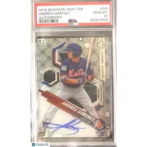 Andres Gimenez PSA 2018 Bowman High Tek ANDRÉS GIMÉNEZ Auto #PHT AG 10 Mets Guardians Gem Mint