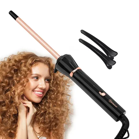 Hatteker 9mm/0.35in Ceramic Curling Iron Wand - Lightweight Handle, ABS Plug-In Hair Tool for Women, Home & Salon Use, Ideal Gift, Curlers & Straighteners Category