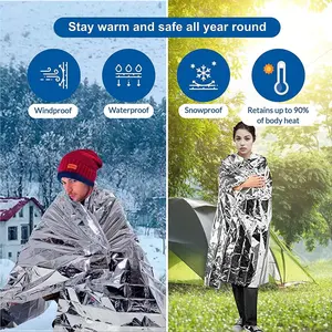 6-Piece Emergency Blanket Set, Portable Insulated Outdoor Camping Survival Blankets, Waterproof & Durable Design, Ideal for Hiking & Travel