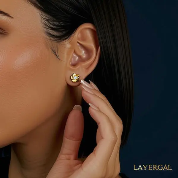 LG057 Floral M Earrings Classic Handmade Jewelry