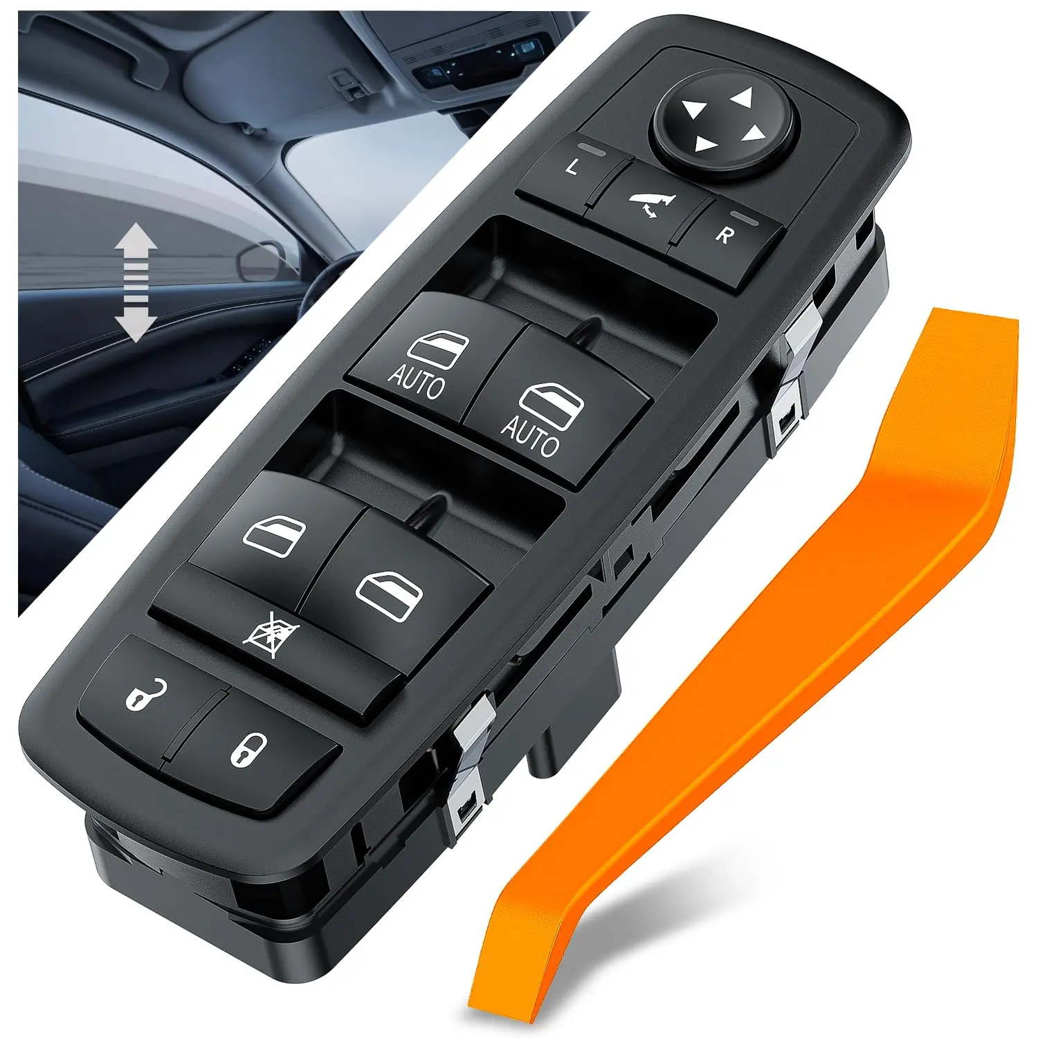 Nilight Power Master Window Switch Compatible with 2012 2013 2014 2015 Chrysler Town & Country 2012-2015 2017 2018 2019 Dodge Grand Caravan 2013-2017 Ram 1500 2500 3500 Replacement Set, 1X Master Power Window Switch, 1X Removal Tool, Vehicle Accessories,,