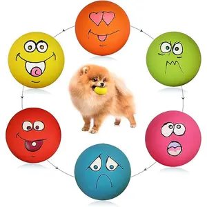 Dog Squeaky Toys Soft Latex Squeaky Balls Suitable for Small Dogs and Puppies 6 Pieces/Set