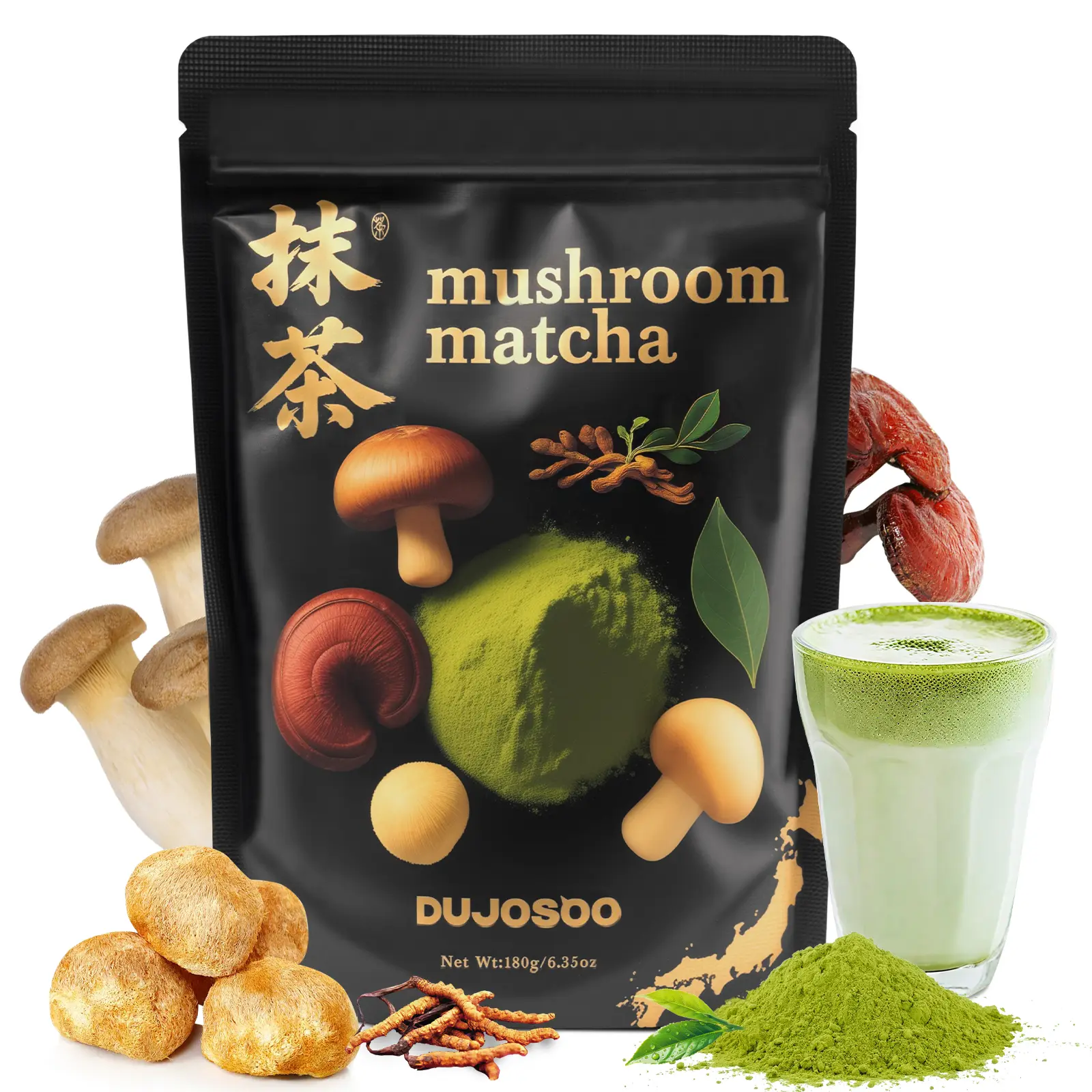 その他 lionctoy lionchen DUJOSOO Mushroom Matcha Superblend – Adaptogenic Green Tea Latte