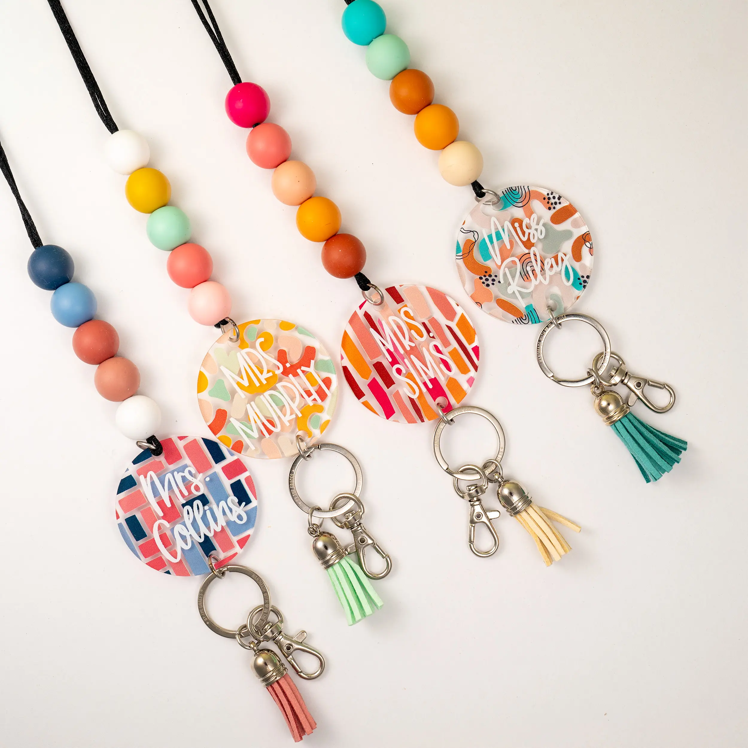 Abstract Teacher Lanyards -Modern Lanyard - Great for ID Badges & Keys - Extremely Durable, Cute, & Stylish - Teacher Name Badge