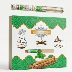 Mint Miswak with 6-Inch Luxury Protective Holder – Natural Oral Care Tool for Fresh Breath Anytime