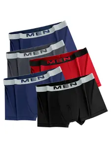5 pcs men's flat cornered underwear, Lightweight sports underwear, Suitable for wearing in all seasons, at home, loose and casual Men's underwear, Men's four cornered underwear, Brief Underwear