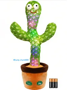 Ava Lalagaga Dancing Talking Cactus Stuffed Doll - 120 Songs, Sound Recording, Adjustable Volume, Sensory Learning Tools for Babies Kids summerwins