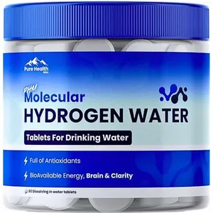 PHM Hydrogen Water Tablets for Drinking Water - H2 Molecular Tabs | Magnesium Pills, Electrolytes Hydration Supplement to Support Healthy Aging & Energy Boost | 90 Tablets, 3 Months Supply