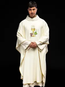 Cream Chasuble chalice Cross and grapes ecru