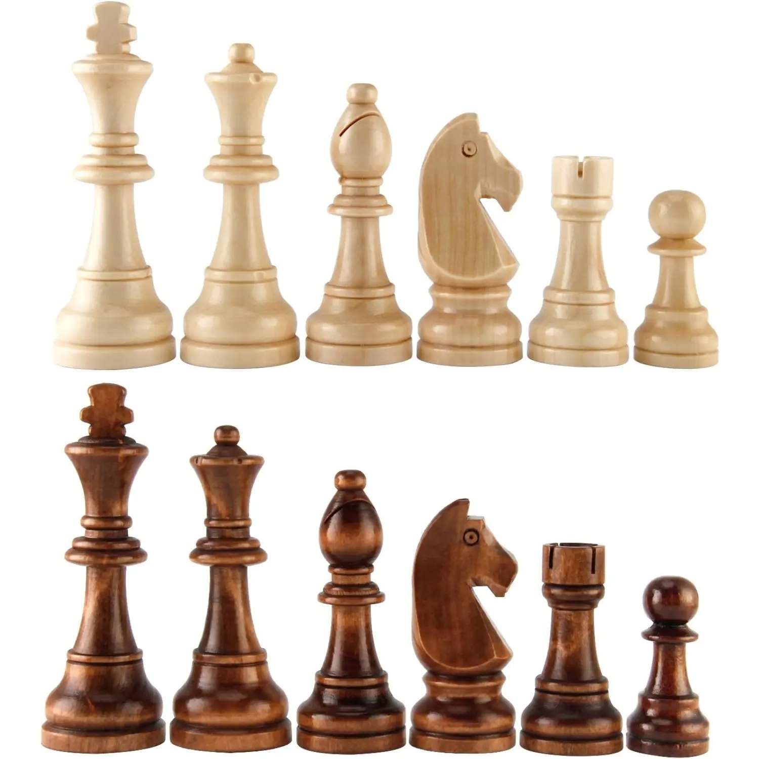 Amerous French Staunton Style Hand-Carved Wooden Chess Pieces - 4.55 in King, Tabletop Board Game Accessories for Toys & Hobbies, Screen-Free Activity