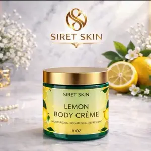 Siret Skin Lemon Body Crème 8 oz - Moisturizing Brightening Refreshing Formula for Radiant Skin Care