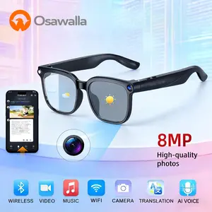2026 New Smart AI Camera Glasses with 8MP Photochromic Lenses ,Button Touch Adjustment for Travel Outdoor Adventures Hands-Free Photography 139+Languages Real-Time Translation Bluetooth Wireless Wearable Video Recording