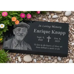 Headstone Grave Marker: Graveyard Headstone | Headstone for grave site | Headstone for Cemetery | Headstone Granite | Headstone w/ Picture