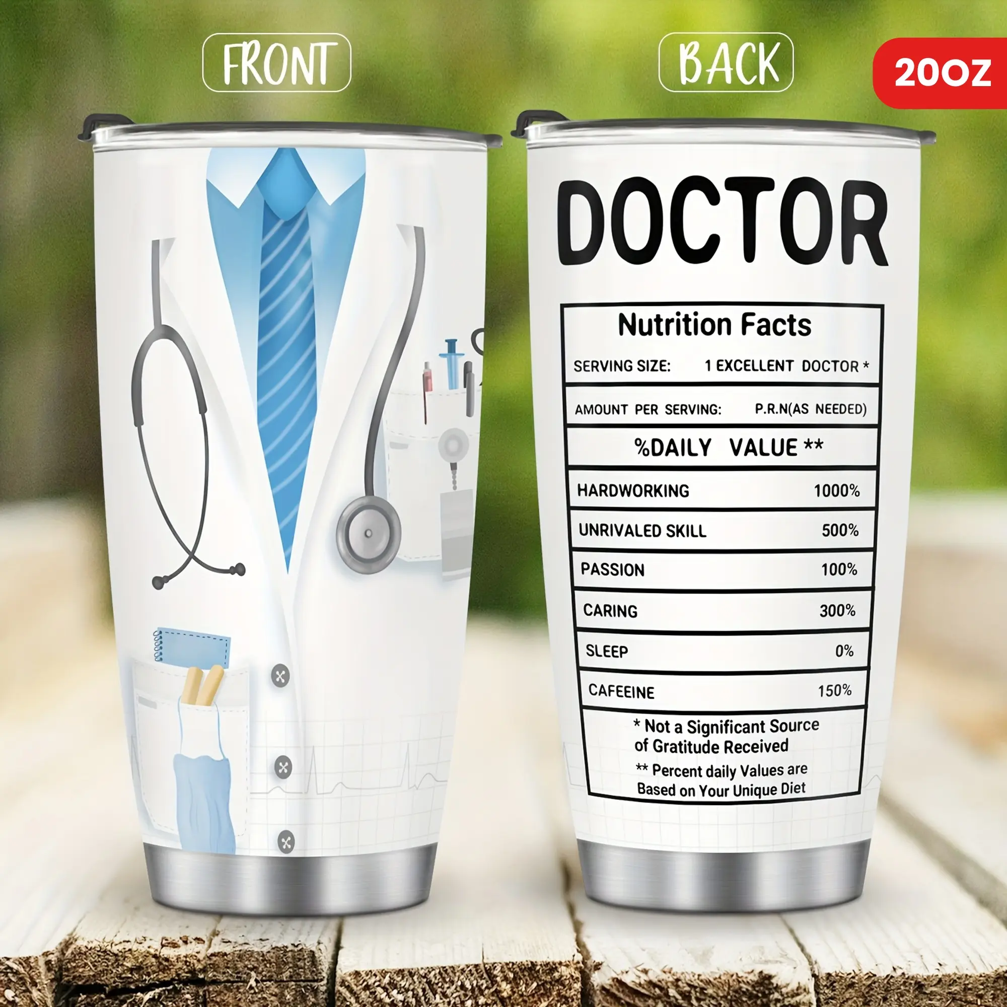1pc, Doctor Gift Tumbler For Men, Tumbler Cup Travel Coffee Mug 20oz, Doctor's Day Gift For Male Women Coworker Doctor, Christmas Birthday Retirement Appreciation Presents For Doctors, Graduation Gifts For Medicine Student