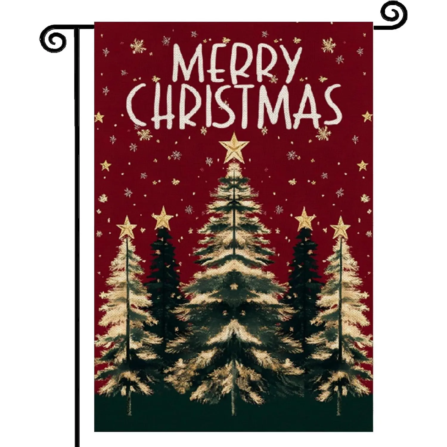 Merry Christmas Garden Flag,12x18 Inch Double Sided Outside Garden Flag, Christmas Tree Snowflake Winter Holiday Yard Outdoor Decorative Flag for Outesid