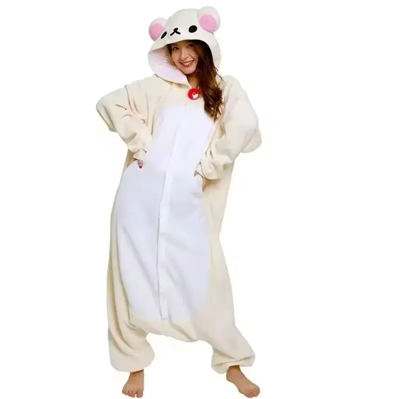 New Cute Cartoon Cosplay Kigurumi Unicorn Bear Sister Onesies Adult Anime Jumpsuit Pajamas Kawaii Anime Sleepwear Slipper XXL