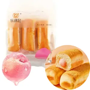 Lejinji Peach Cheese Soft Bread Euro Bun 310g - Fluffy & Creamy Soft Bread with Nutritious Ingredients - Ideal for Breakfast or Dessert - Sweet, Snack