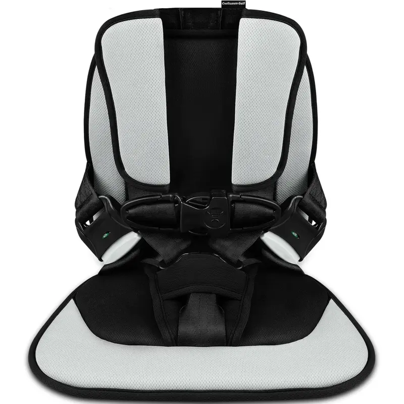 Craftsman Gray Children's Golf Cart Positioner - 5-Point Harness, Comfortable Padded Seating, Durable High-Quality Materials, Easy Snug Installation, Quick Swap, Universal Fit, Golf Cart Accessories, Kids’ Safety Accessory