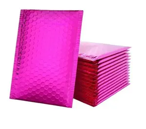 Pink Metallic Bubble Mailers Size 5x7 Padded Shipping Bags