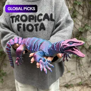 3D Printed Lizard Statue Decor with Realistic Eyes, High Precision Movable Limbs, Unique Christmas Gift for Any Occasion, Collectible Room Decor, Collectible Figurines, Articulating Animal Figurines #GLOBAL PICKS