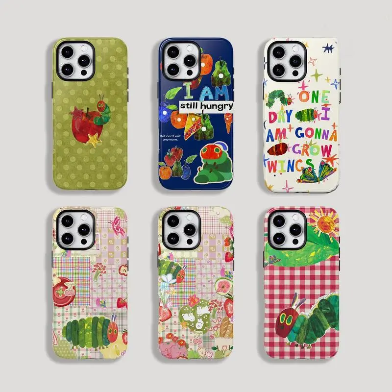 Hungry Caterpillar Silicone Phone Case Shell - Durable Protection Accessory for iPhone 17 ProMax/16/15/14/13/12/11 Plus & Samsung Phones, Ideal Gift for Partners
