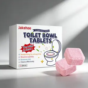 Jakehoe Toilet Bowl Tablets - Efficient Stain & Odor Remover for Yellow Stains & Urine Scales - Quick Dissolving Cleaning Solution - 12 Pieces