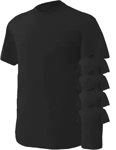 5-Pack Gildan Men's Heavy Cotton T-Shirt, Short Sleeve, Plain, G500/5000 - Durable, Comfortable, Basic Tee for Everyday Wear Classic Collar full color Menswear Top Streetwear