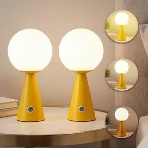 Macie 11.75" Modern Minimalist Globe Rechargeable/Cordless Dimmable Integrated LED Table Lamp with Touch Sensor