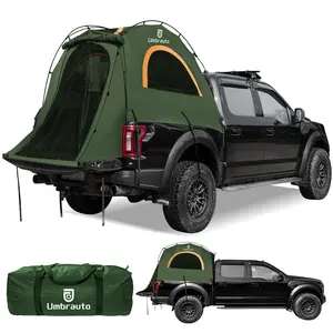 Umbrauto Truck Bed Tent Fits 6.4-6.7ft Truck Bed, Easy Setup for Camping, 3000mm Waterproof Pickup Truck Tent for 2 Person, Ford, GMC, Toyota, Chevy, Dodge, Nissan, Green & Orange