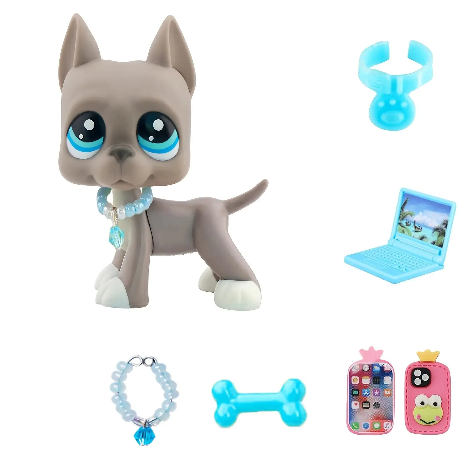 Mini Pet Shop Great Dane Multi Item Party Gift Pack, Great Dane Mini Cat Pets with Cute Accessories, Collectible Imagination for LPS Great Dane, Birthday Christmas Halloween Gift, Cute Animal Design, Collectible Figurines, Animal Collectibles