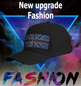 LED Hat Scroll Display Screen- Custom GIF & Images & Texts, Bluetooth APP Control - (Compatible all iPhone & Android), 2024 Baseball Cap Hat with Detachable LED Display Screen fashion customizable