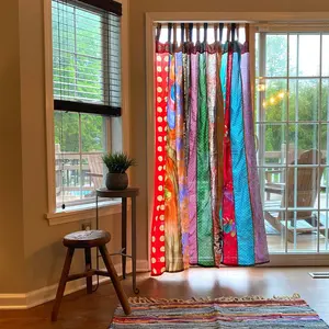 Rainbow Oasis Drapes – Upcycled Boho Curtains