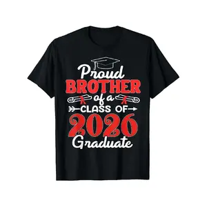 Senior family 26 Proud Sibling of a 2026 Graduate T-Shirt, Casual Short Sleeve Top, Crew Neck, Extremely Soft, Summer Shirt - Easter, Valentine'S Day Present, St. Patrick'S Day Gifts for Men, Women, Couples, And