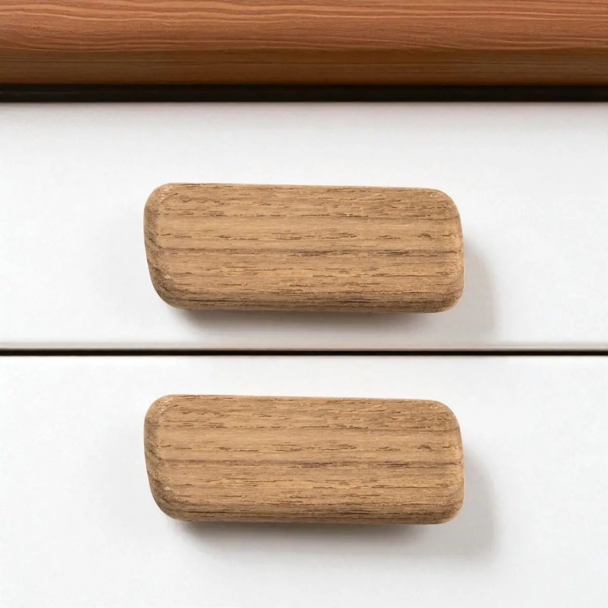 360 stand Surface Mount Rectangle Brown Teak Wood Moisture-Proof Drawer Pull Knobs, Set of 2, Easy Install Doorknobs, Durability, Dresser, High Moisture, Accent Furniture