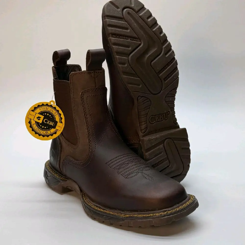 Cebu BC Thunder - Work Boot and Shoe Hybrid (Steel Toe available option) Men's Leather Soft Stylish Footwear Brown Walking Shoes