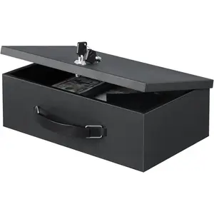 Fire Resistant Safe Fire Safe Box with Key Lock for  Office  Storage for Valuables Documents,12.8 x 8.5 x 4.5 Inch,Black