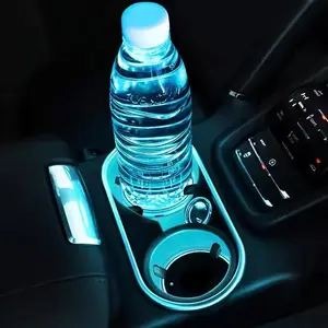 USB Luminous Car Coaster, Round Anti-slip LED Light Car Cup Holder Coaster, Waterproof Multifunctional Cup Holder Pad, Decorative Light for Car, Home, Bar, Car Accessories, Car Organizer, Automotive, Car Accessories Women