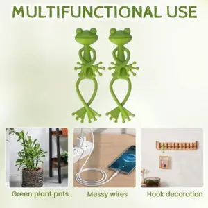 Cute Frog Plant Stands, 2-Pack Climbing Plant Pot Clips, Indoor & Outdoor Use, Stable Support for Straight Growth, Garden Accessories